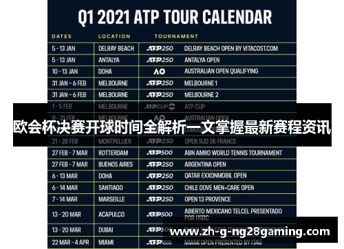 欧会杯决赛开球时间全解析一文掌握最新赛程资讯